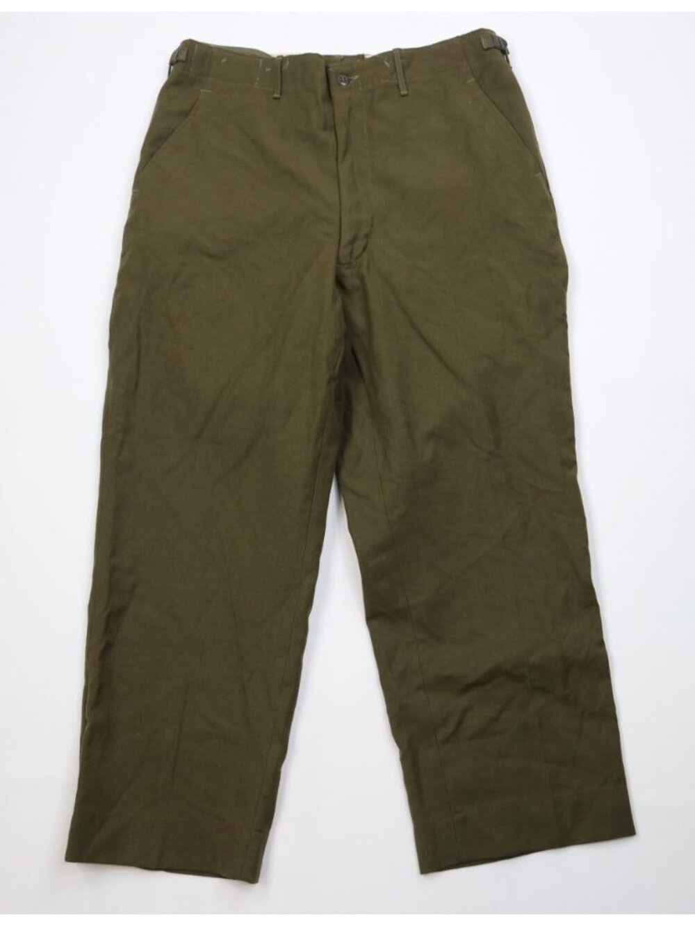 Vtg 50s Korean War Mens Medium Short USGI M1951 Wool Wide Leg Pants Green USA